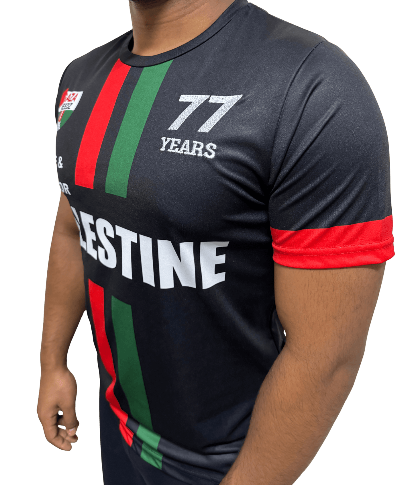 Black Palestine Football Jersey T-shirt